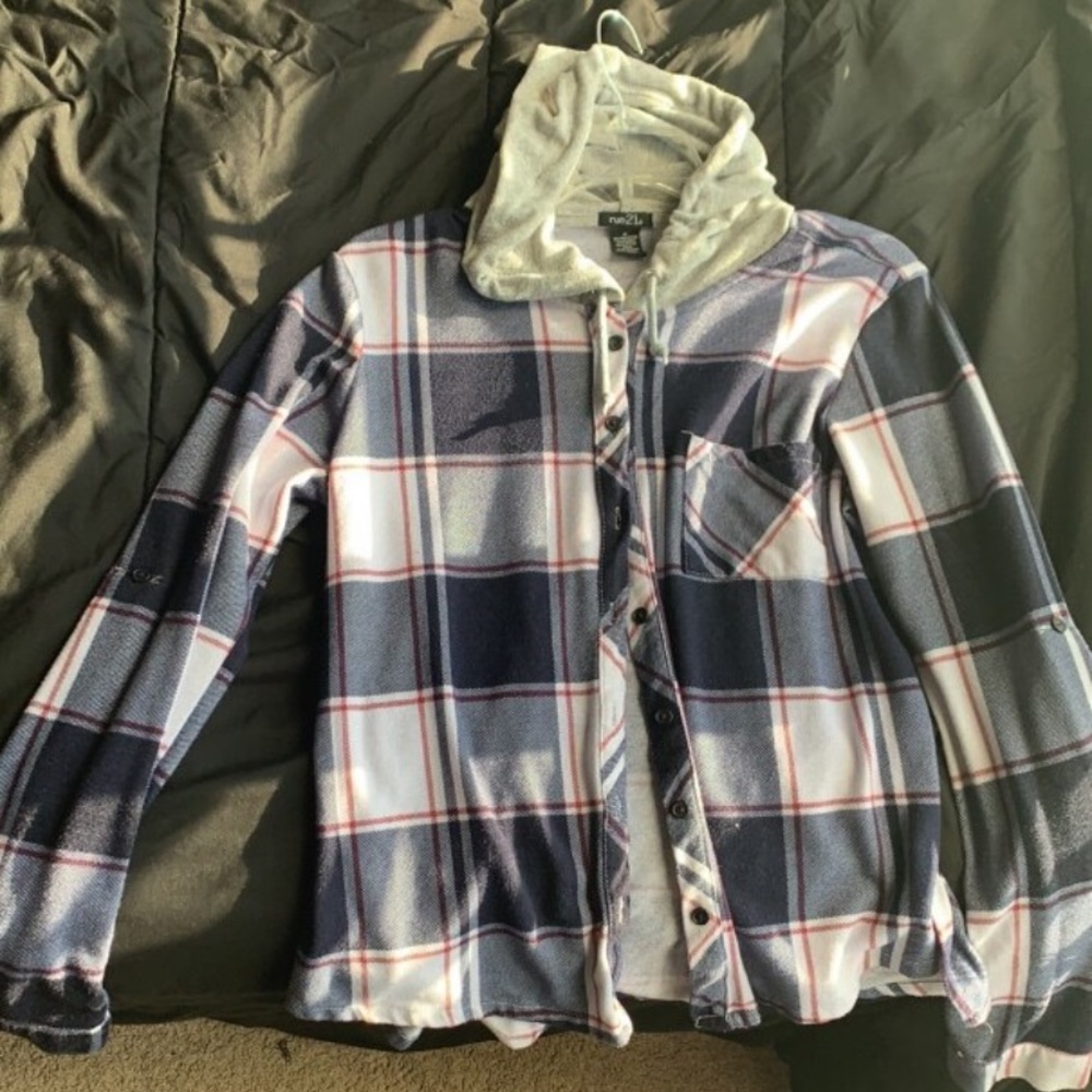 Plaid, long sleeve, button up